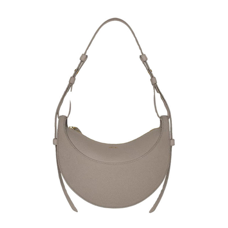 Women's French Design Selenodont Genuine Leather Underarm Shoulder Bags