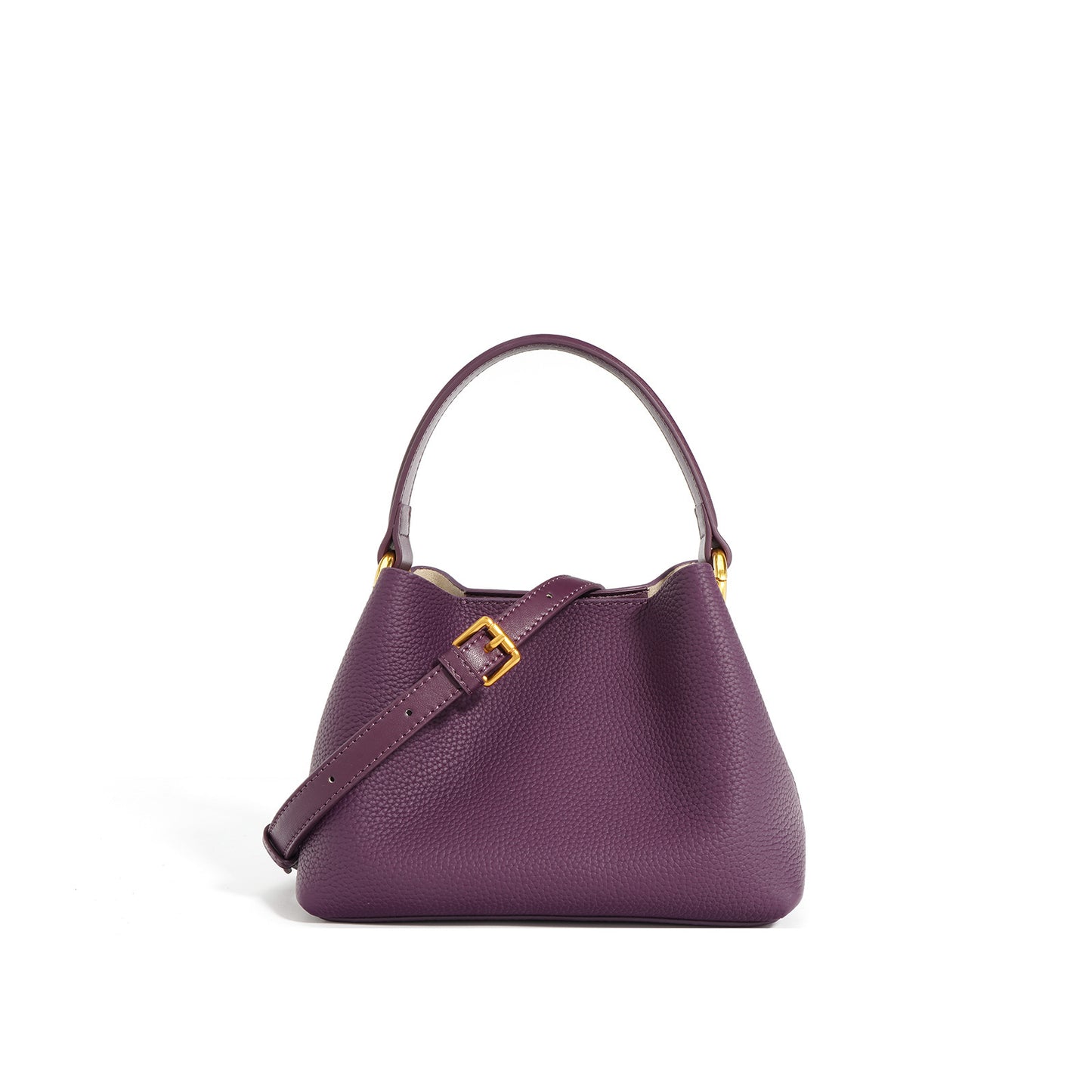 Women's First Layer Cowhide Mini Portable Vegetable Bucket Bags