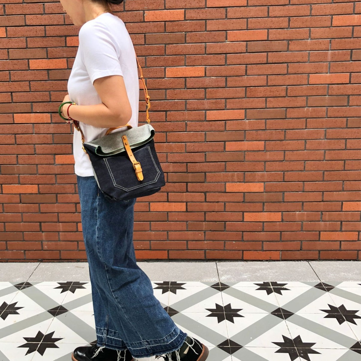 Women's & Men's & Heavy Red Ear Denim Jean Men's Messenger Bags
