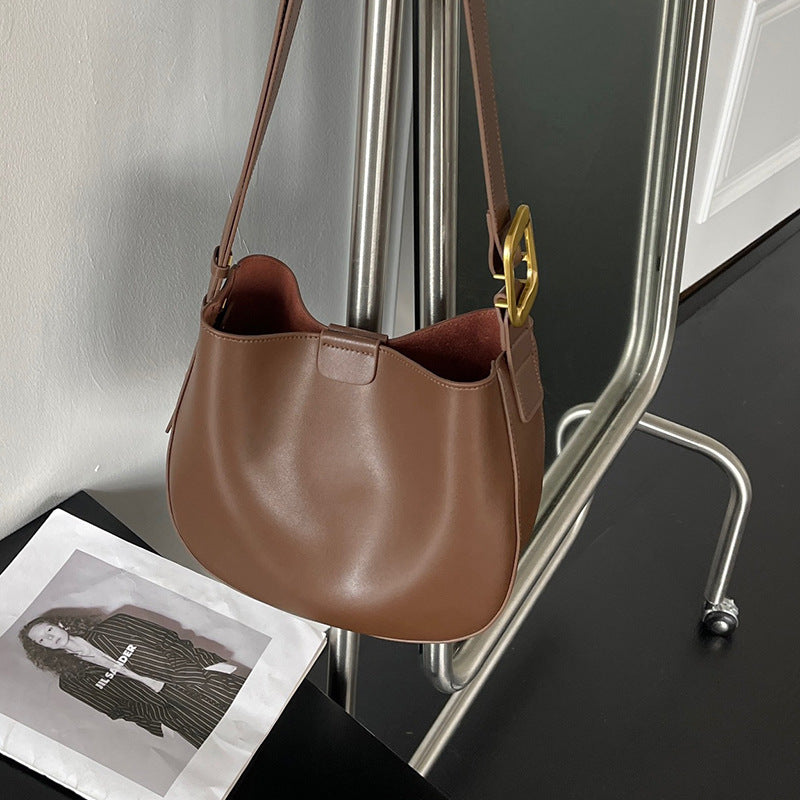 Women's Style Saddle Minority Fashion Genuine Leather Shoulder Bags