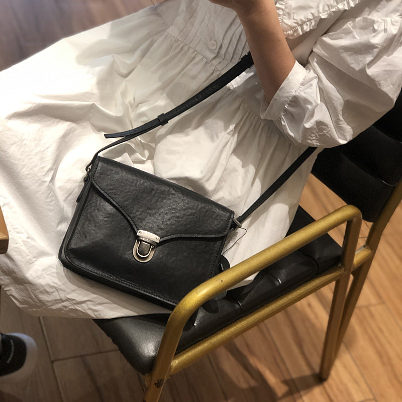 Women's Color First Layer Cowhide Genuine Leather Retro Crossbody Bags