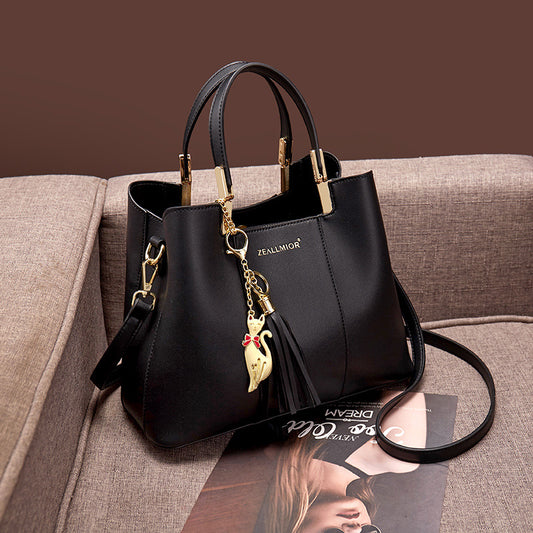 Women's Trendy Fashion Soft Leather Portable Large Handbags