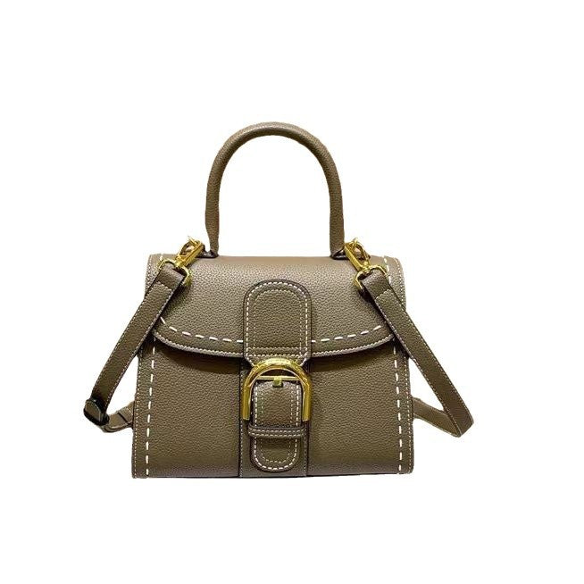 Women's Saddle Genuine Leather Vachette Clasp Vintage Shoulder Bags