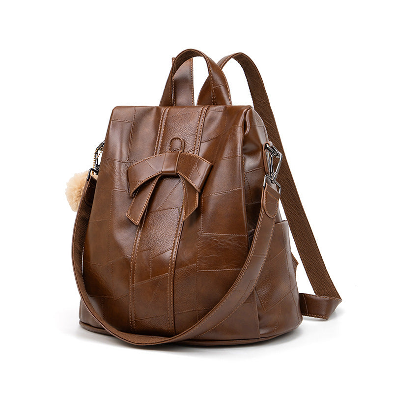 Women's Large Capacity Retro Fashion Versatile Soft Backpacks
