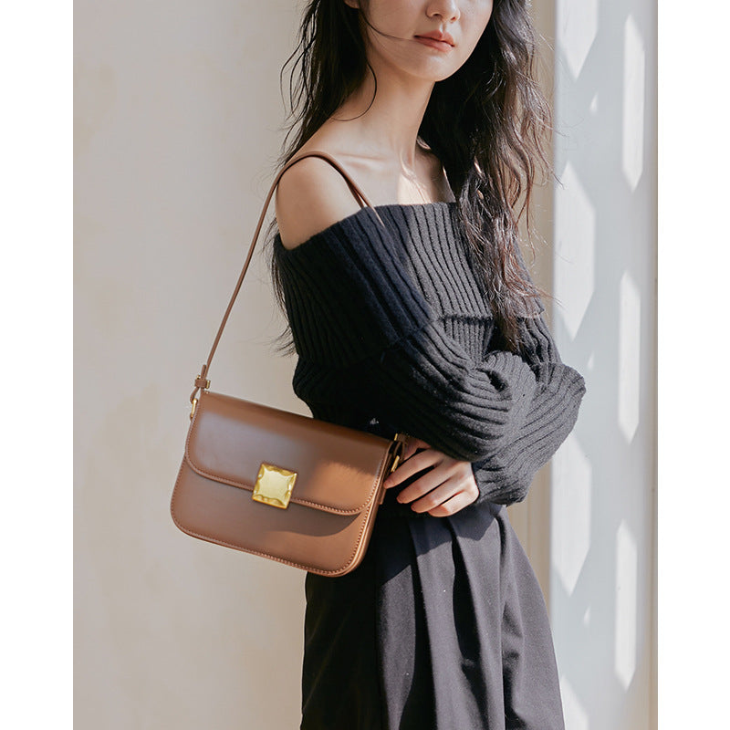 Women's High-grade Niche Genuine Leather Fashion Underarm Shoulder Bags