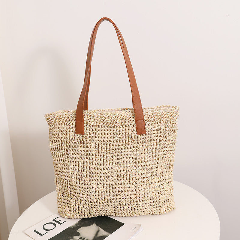 Women's Joker Straw Large Capacity Portable Woven Shoulder Bags