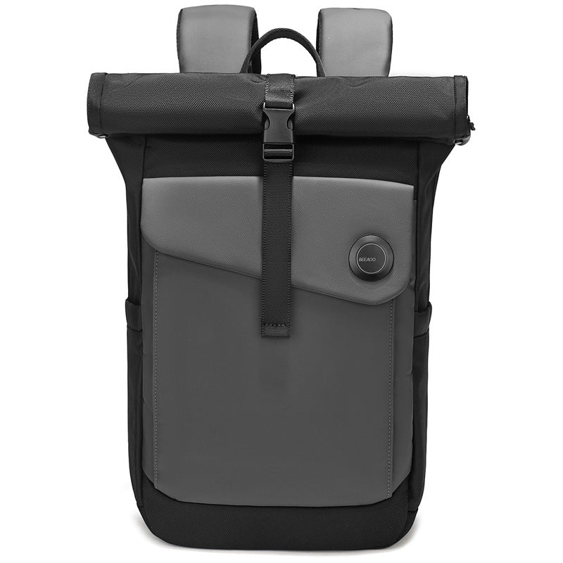 Men's Fashion Commuter Adjustable Volume Cover Simple Backpacks
