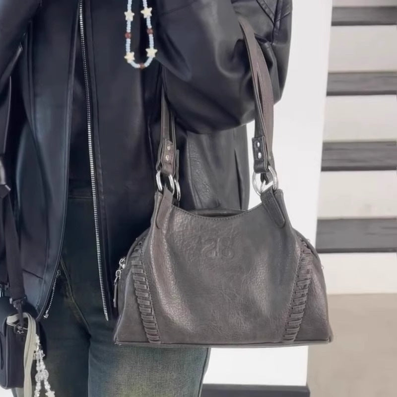 Hobo Leather Motorcycle Retro Underarm Large Tote Bags