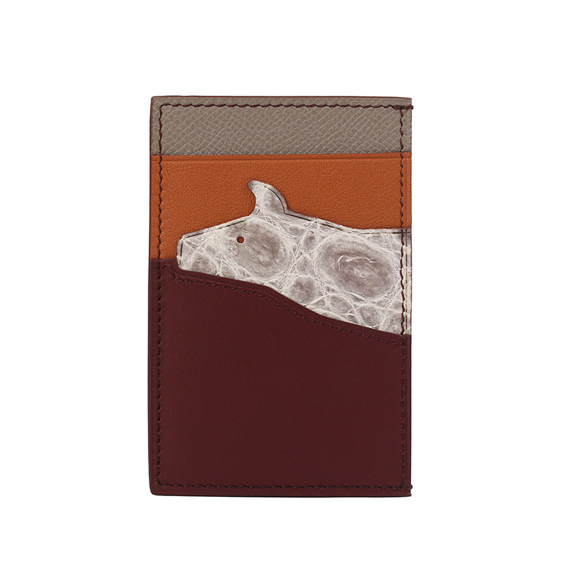 Zodiac Crocodile Sheepskin Hand Sewing Multiple Card Holder