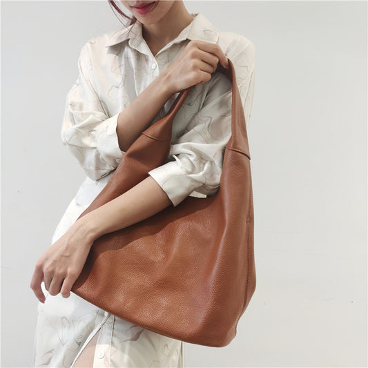 Soft Leather Female Mother Simple Mobile Steamed Shoulder Bags