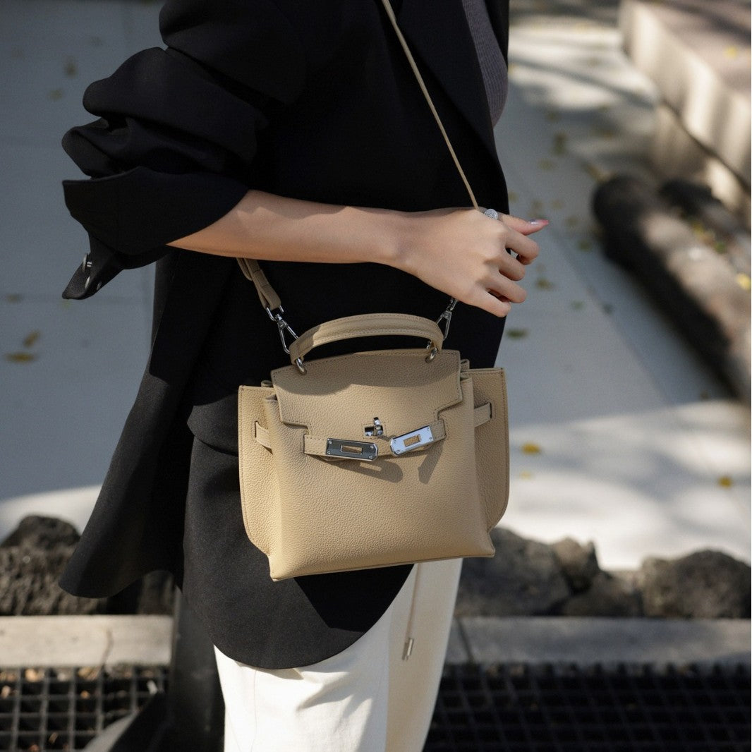 Layer Cowhide Kelly Versatile Retro Genuine Handbags