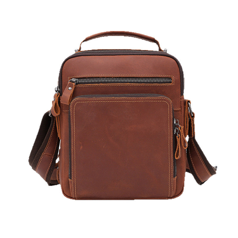 Men's Genuine Leather Trendy Portable Crazy Horse Men's Shoulder Bags