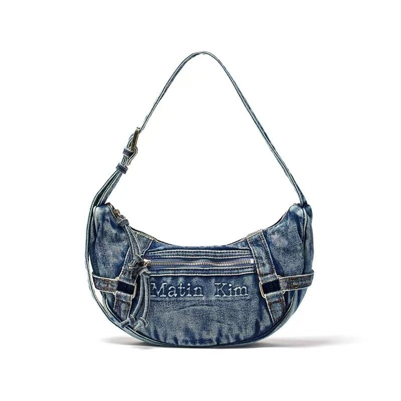 Jean Retro Washed Distressed Korean Style Shoulder Bags