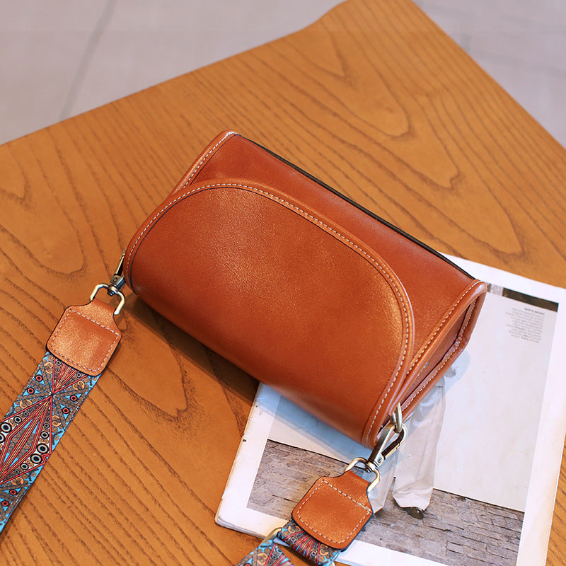 Women's Vintage Leather Top Layer Vegetable Tanning Shoulder Bags