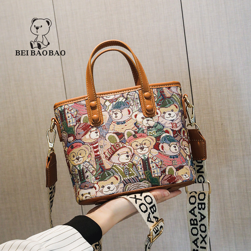 Women's Source Bear Fashion Fashionable Portable Bucket Bags