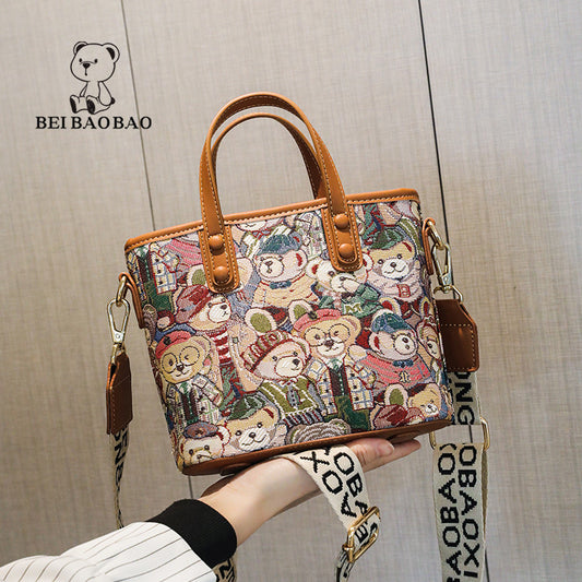 Women's Source Bear Fashion Fashionable Portable Bucket Bags