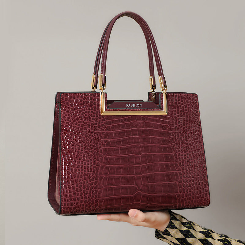 Women's Genuine Leather Chinese Versatile High Sense Handbags