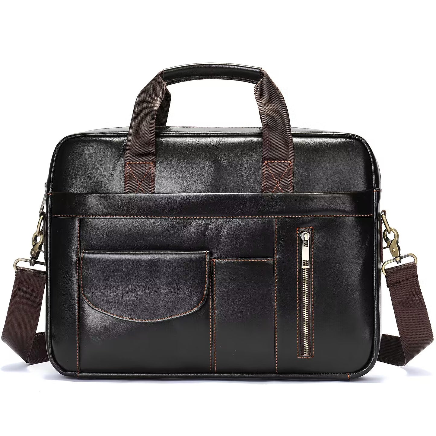 Men's Leather Business First Layer Cowhide Large Men's Briefcases