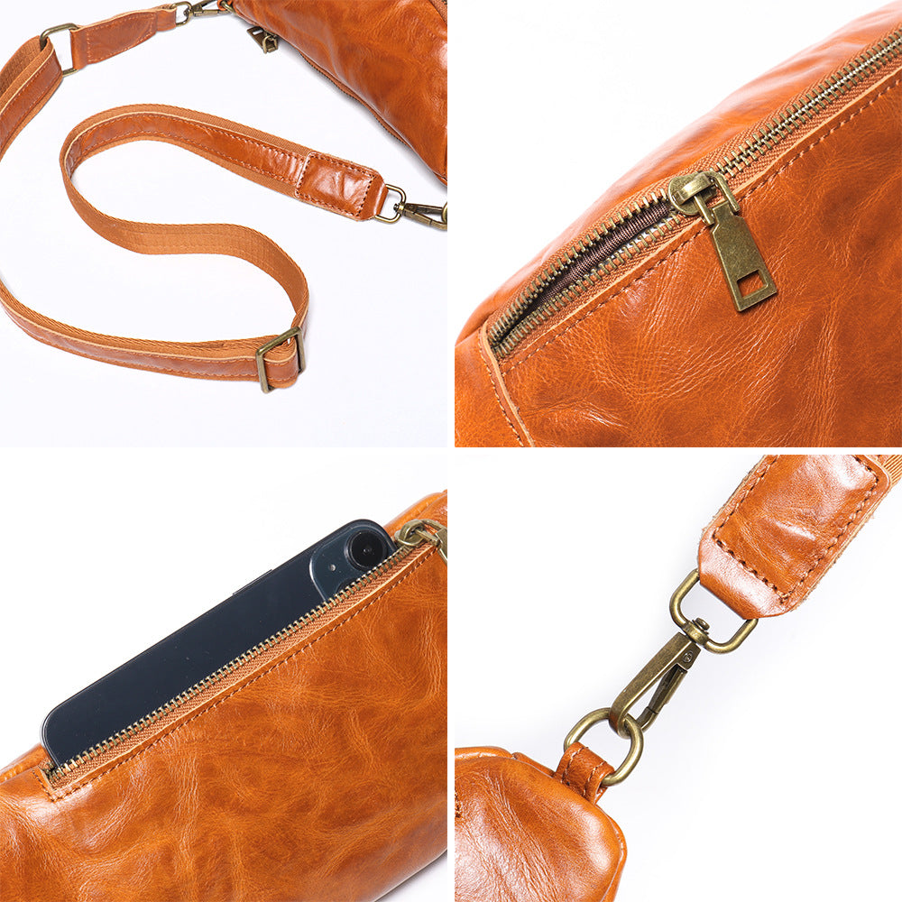 Men's Vintage Leather Leisure First Layer Cowhide Men's Messenger Bags