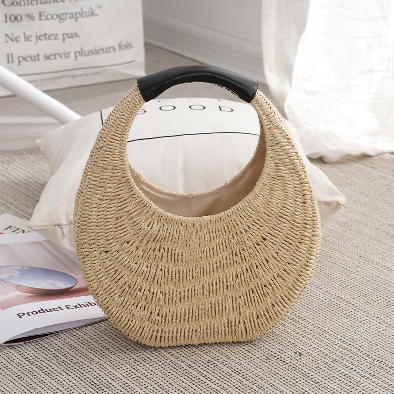 Women's Straw Woven For Beach Mori Art Handbags