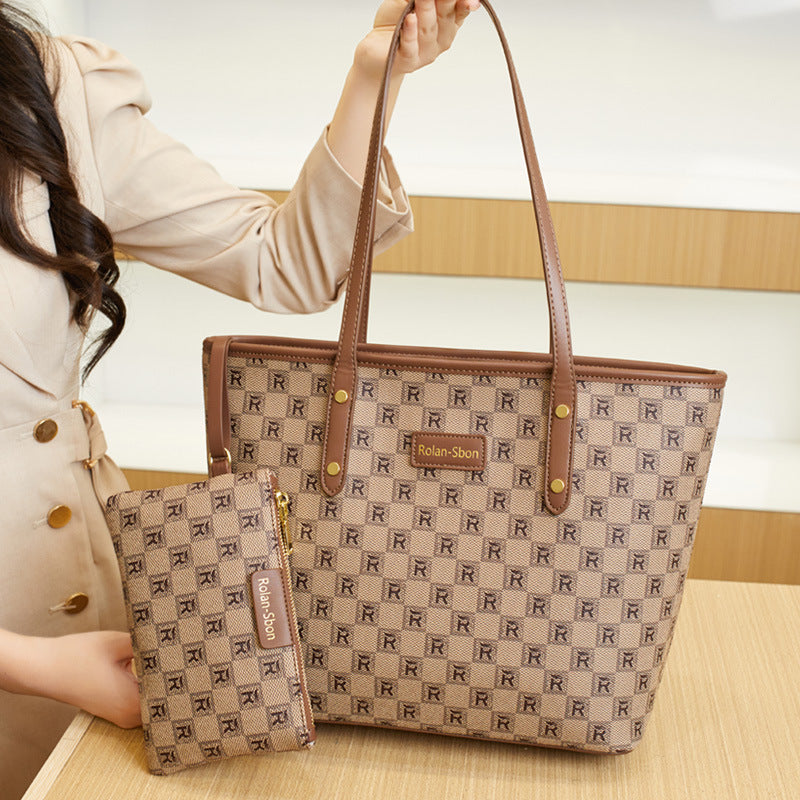 Women's Large Capacity Totes Chessboard Single Mother Tote Bags
