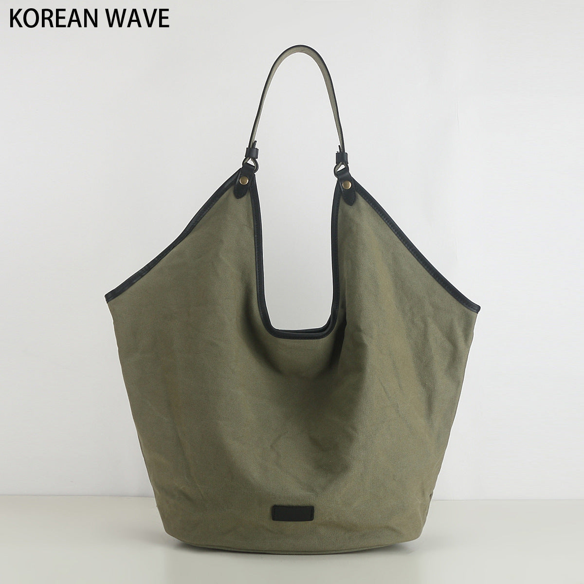 Women's Artistic Striped Canvas Simple Commute Large Shoulder Bags