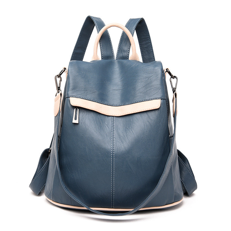 Women's Leather Pattern Stitching Fashion Textured Female Backpacks
