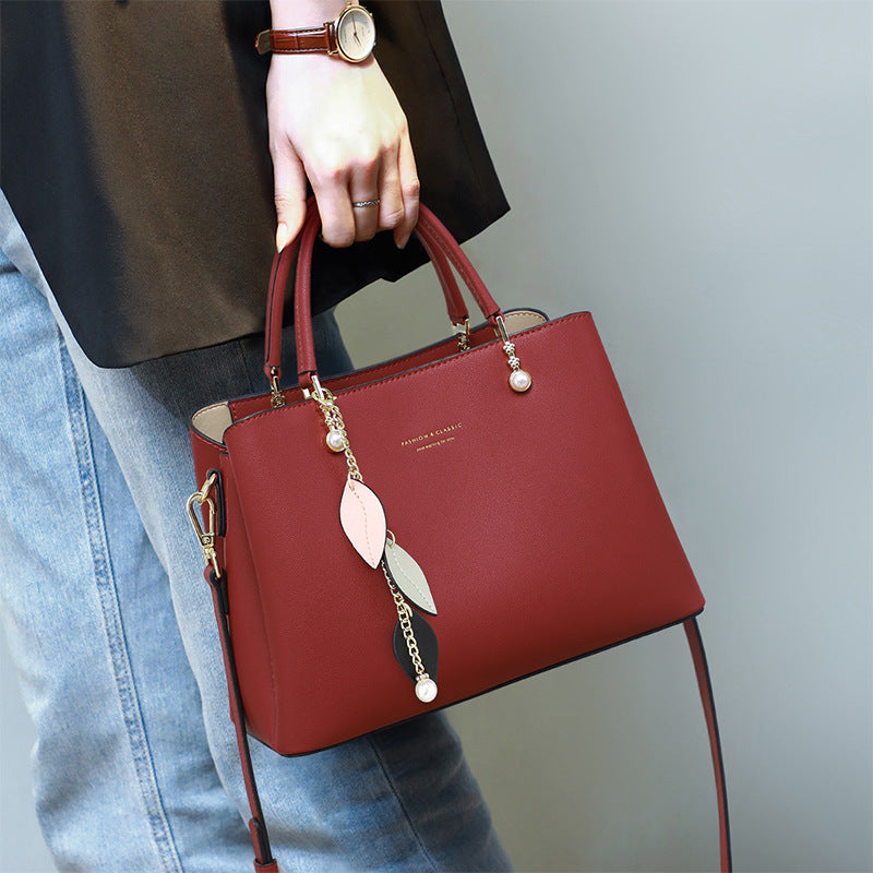 Women's Mother High-grade Fashion Genuine Leather Portable Handbags