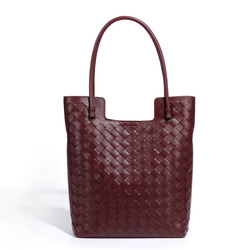 Women's Fashion Woven High-grade Super Soft Leather Tote Bags