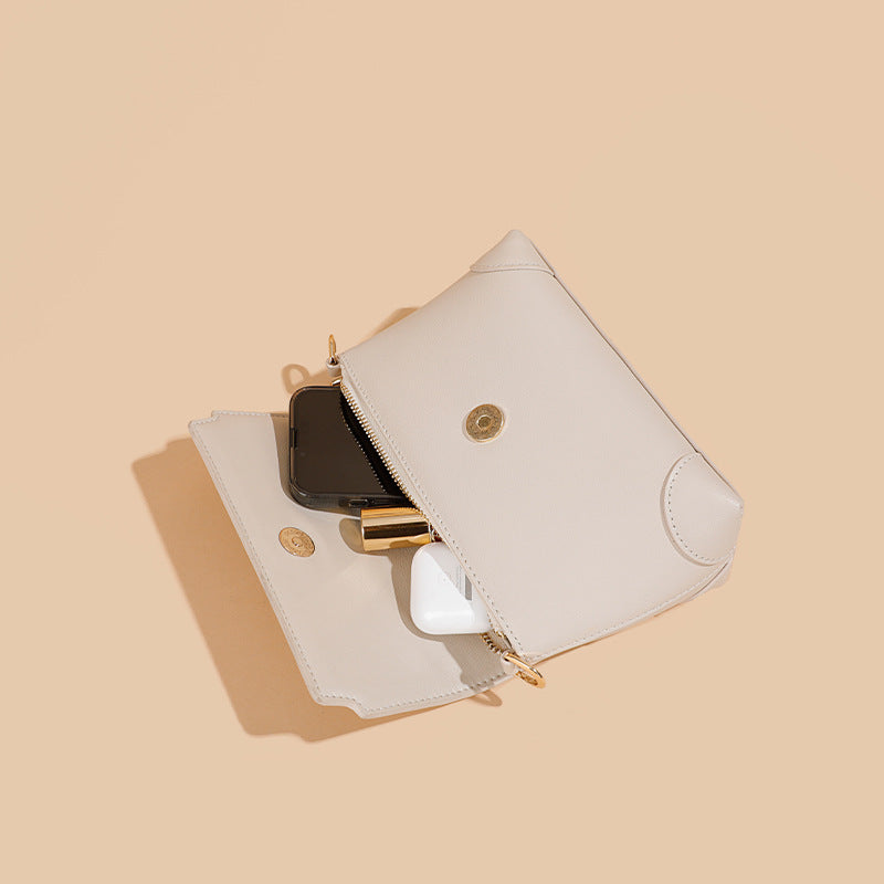 Women's Genuine Leather High-grade Exquisite Mobile Niche Small Square Bags