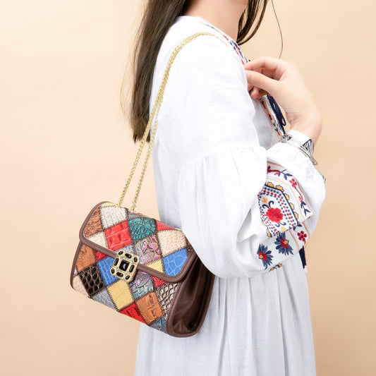 Women's Genuine Leather Underarm Chain High-grade First Shoulder Bags