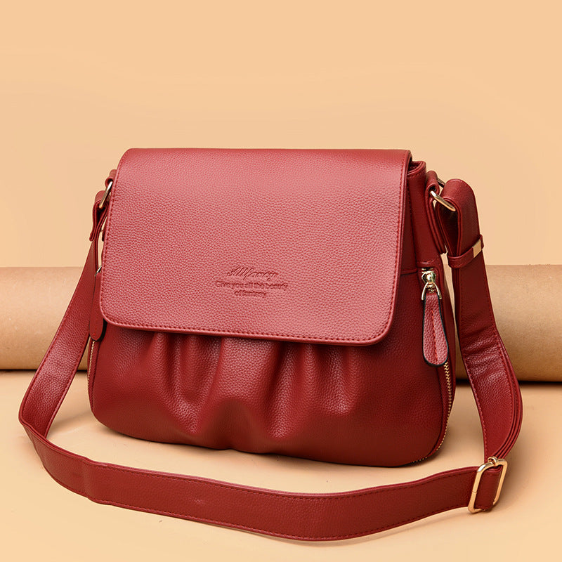 Women's Mom Fashion Simple Genuine Leather Crossbody Bags