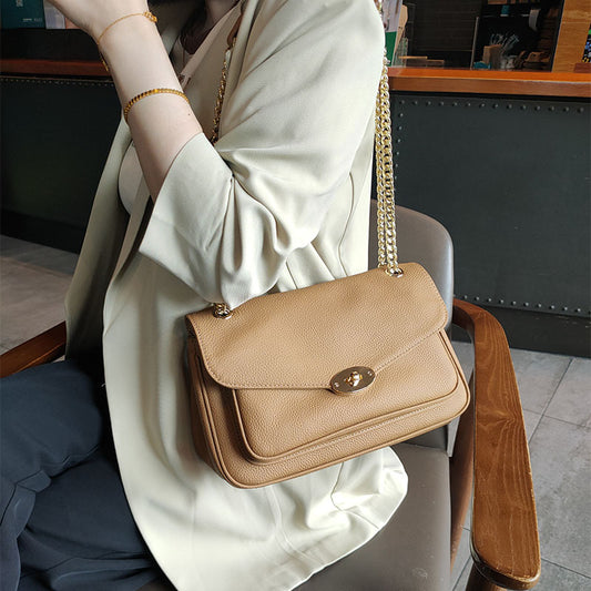 Chain Underarm Soft Leather Simple Commuter Shoulder Bags