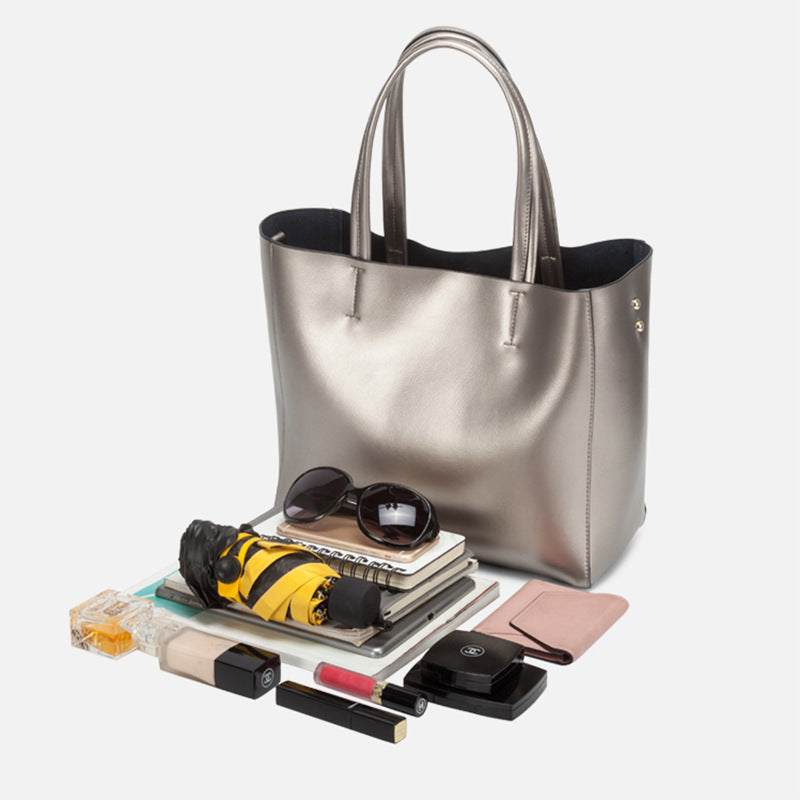 Women's Pearl Cowhide For Large Capacity Fashion Handbags