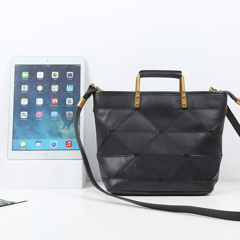 Women's Geometric Patchwork Retro Commuter Stitching Shoulder Bags