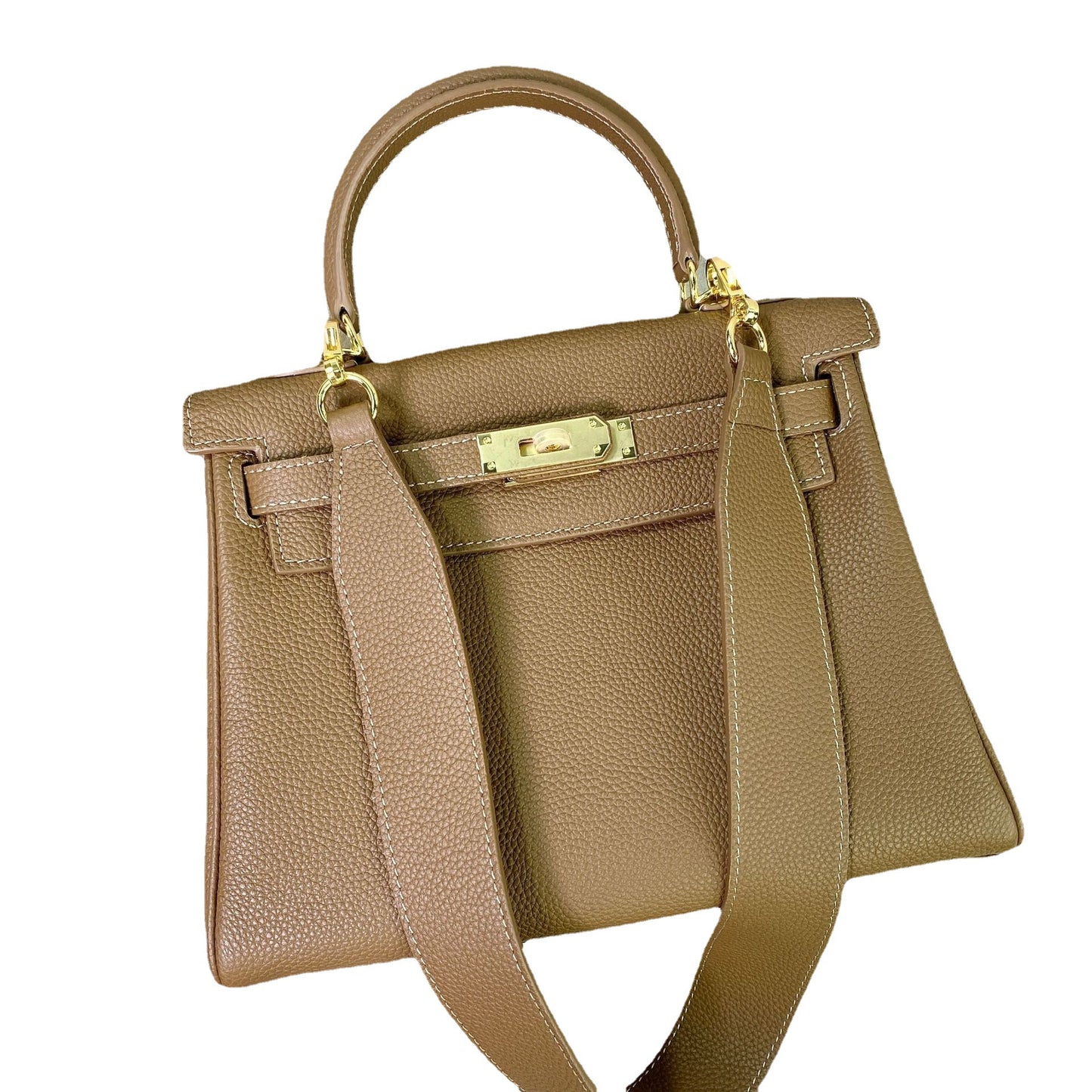 Women's Top Layer Cow Leather Wide Strap Shoulder Bags