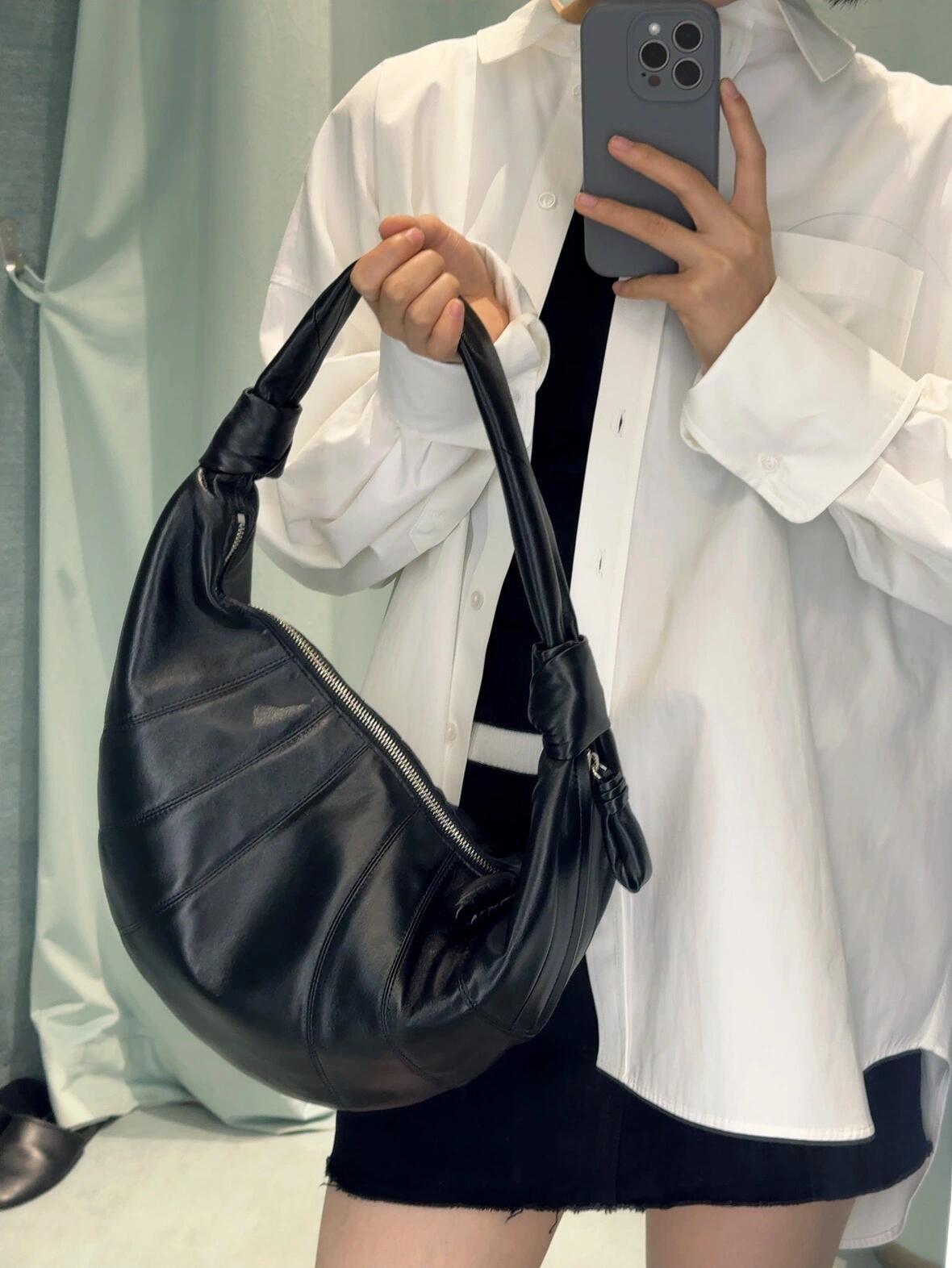 Women's Design Sheepskin Fashion Underarm Croissant Armpit Bags