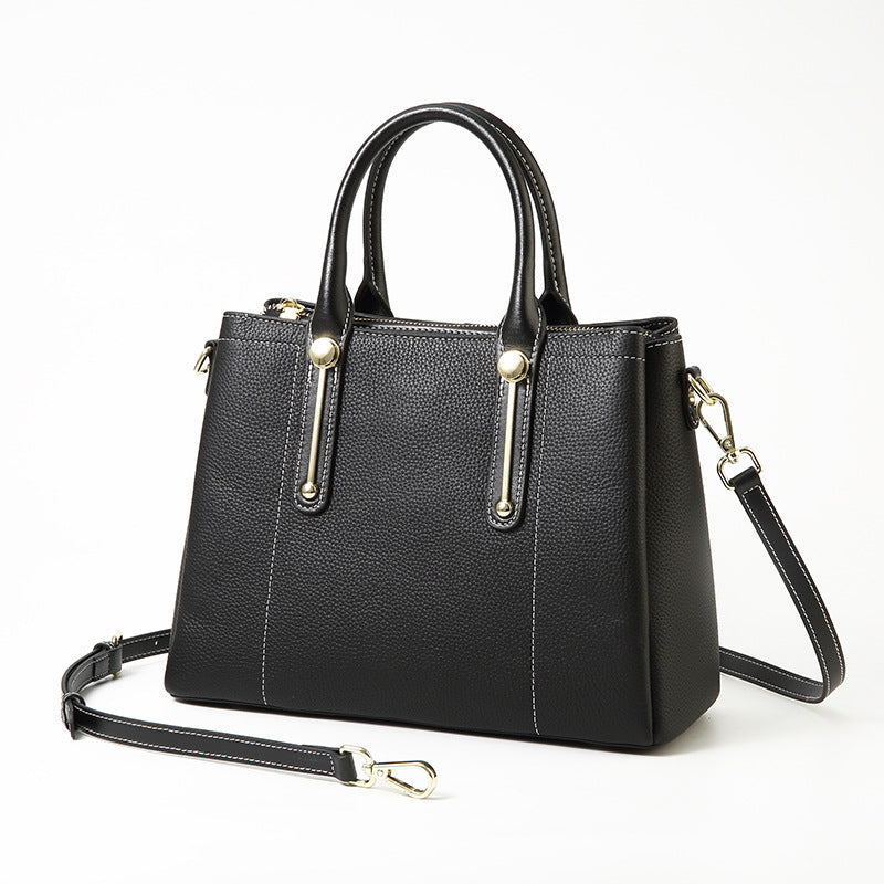 Women's Elegant Mother First Layer Cowhide Genuine Handbags