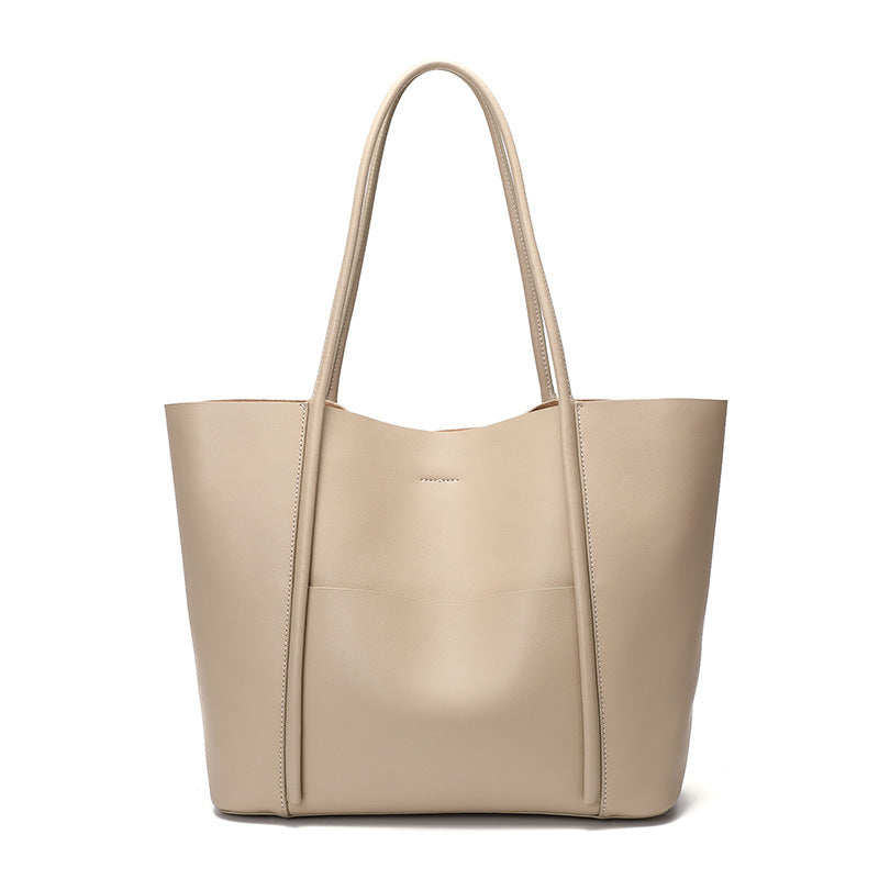 Women's Genuine Leather Cowhide Commuter Large Capacity Tote Bags