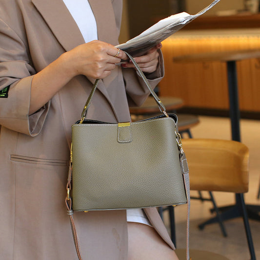 Women's Fashion Cattle Leather Commute Genuine Shoulder Bags