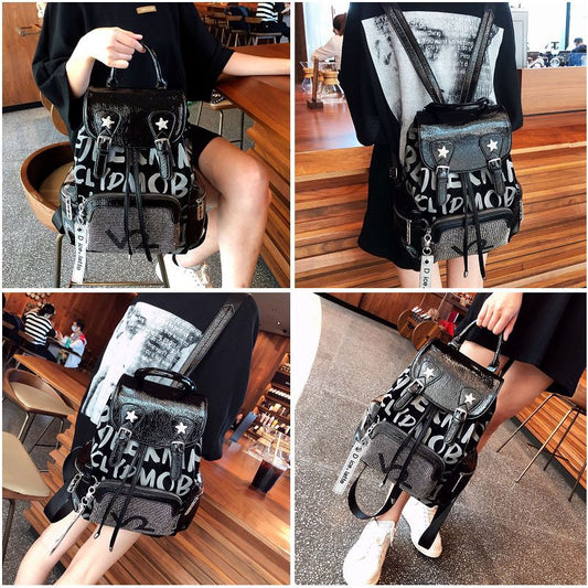 Women's High-grade Letters Rhinestone Fashion Western Style Backpacks
