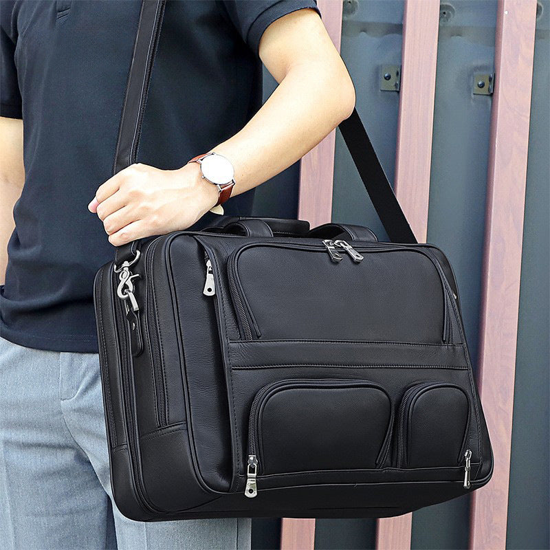 Men's Genuine Leather Large Capacity Business Cowhide Men's Briefcases
