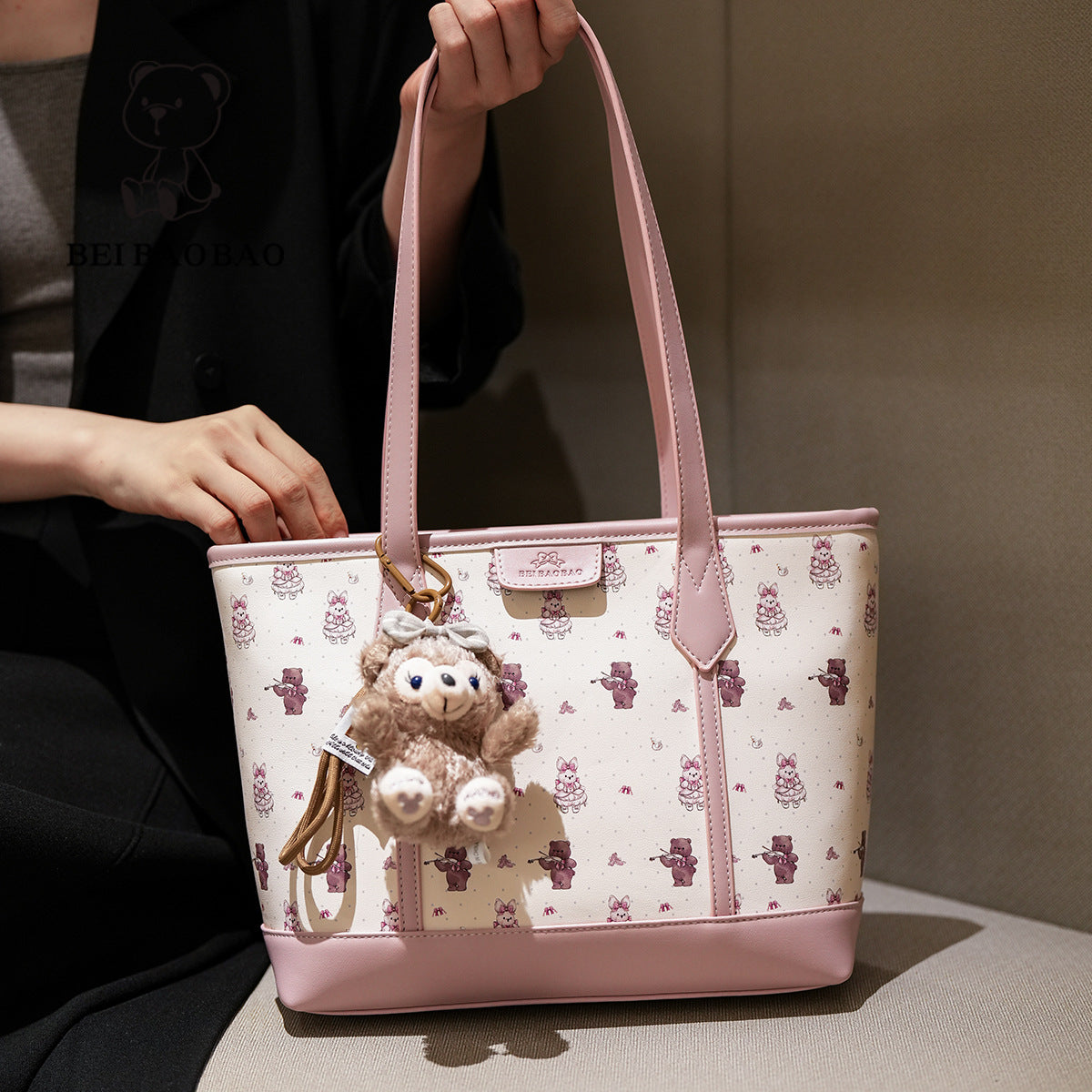 Women's Source Fashion Large Capacity Cartoon Bear Tote Bags
