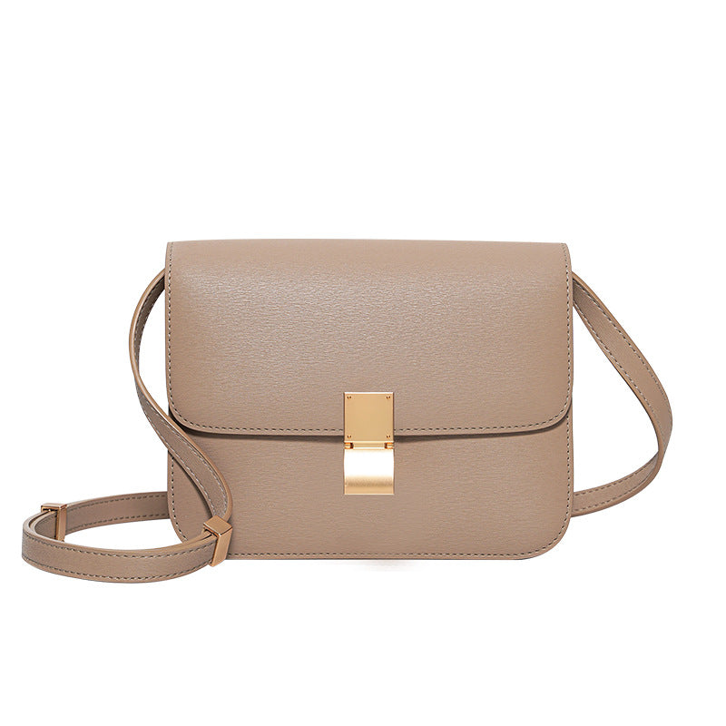 Women's Genuine Leather Retro Light Luxury Minority Joker Small Square Bags