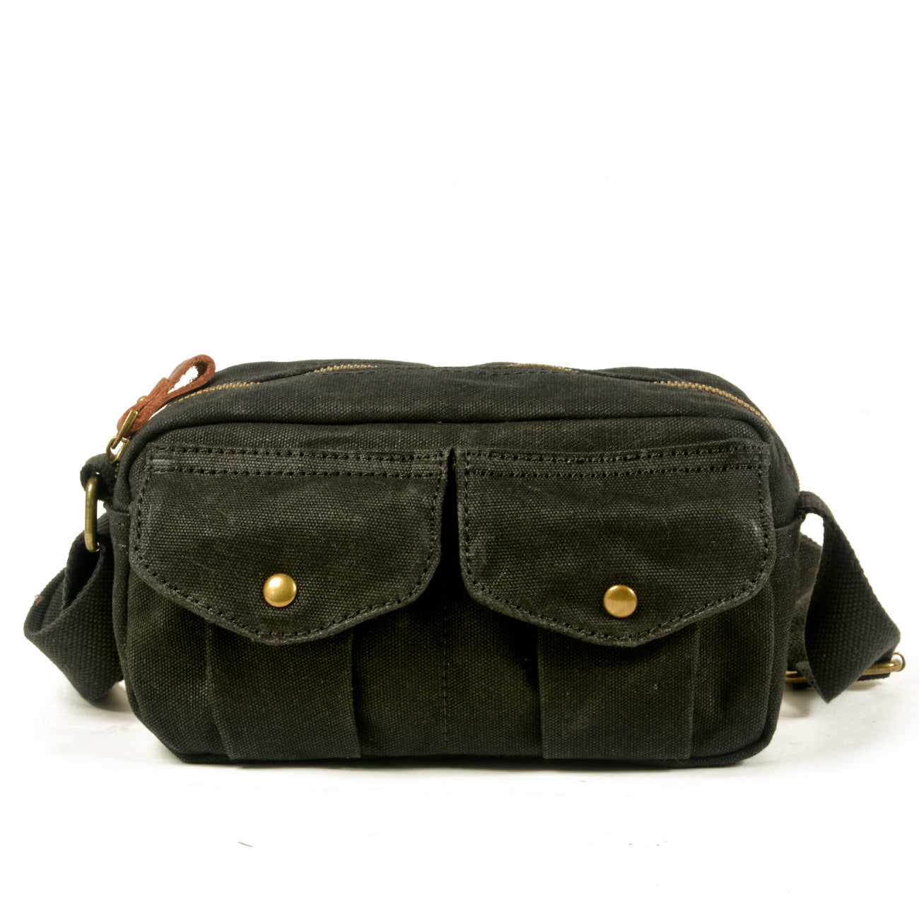 Men's Leisure Oblique Waterproof Oil Wax Canvas Bags