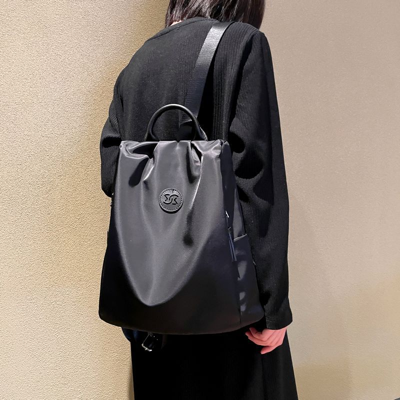 Women's Genuine Leather Fashion Trendy Oxford Cloth Backpacks