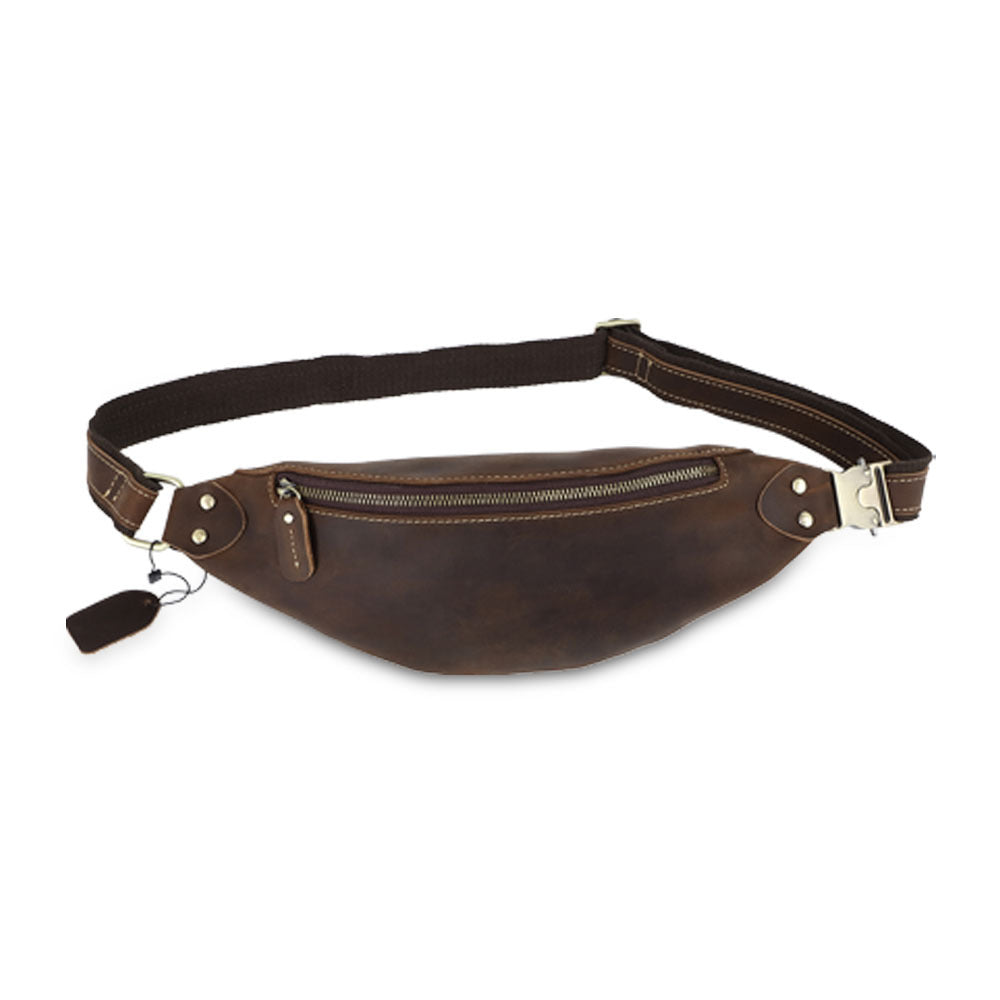 Men's Leather Retro First Layer Cowhide Advanced Men's Chest Bags