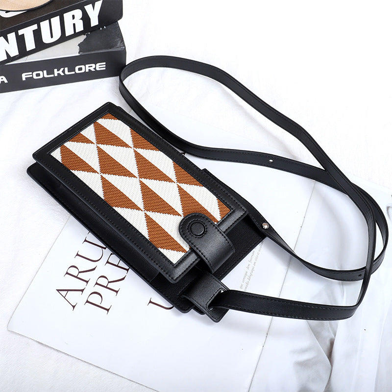 Women's Mobile Fashion Vertical Mini High Texture Phone Bags