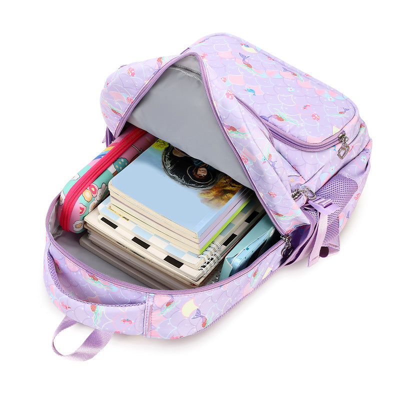 Three-piece Primary Female Marine Elements Printing Elementary School Students' Schoolbags