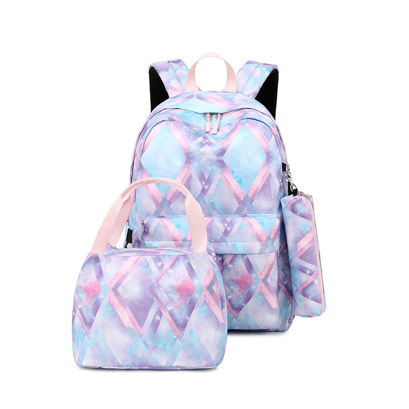 Women's Printed Three-piece Computer Nordic Style Backpacks